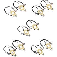Tlily 10Pcs 50MM Guitar Pickup Piezo Transducer Prewired Amplifier with 6.35MM Output Jack for Ukulele Cigar Box Guitar