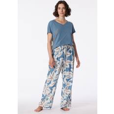 Schiesser Viskose Nachtwäsche Schiesser Loungehose lang Viskose Blumenprint multicolor Mix Relax