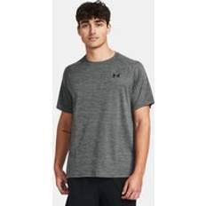 Under Armour Men's Tech Textured Short Sleeve Castlerock Black Gray