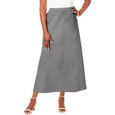 Jessica London Skirts Jessica London Plus Women's Jegging Skirt in Grey Denim Size 14 Flared Stretch Denim w/ Seams