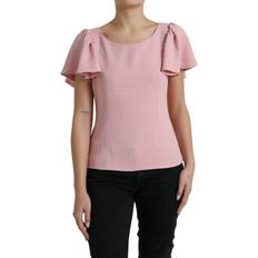 Dame - One Size Bluser Dolce & Gabbana Pink Short Sleeves Round Neck Blouse Top IT44