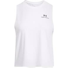 Under Armour Women's Vanish Energy Crop Tank White Black