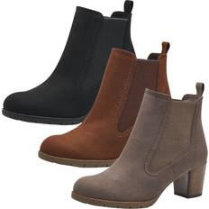 Marco Tozzi Sko Marco Tozzi damen stiefelette chelsea boot stretch blockabsatz 2-25355-41 Braun