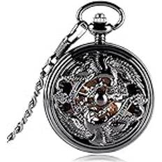 VejiA Retro Pocket Watch, Chinese Style Steampunk Pocket Watches for Men, Cranes Design Hand Wind Pocket Watch Gift,pocket watches for men personalised