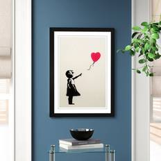 Zipcode Design Girl with Balloon Wall Graffiti Framed Art