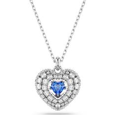 Swarovski Women Charms & Pendants Swarovski Hyperbola pendant, Heart, Blue, Rhodium plated