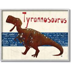 Stupell Industries Tyrannosaurus Dinosaur grey Wall Framed Art