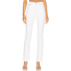 Blanco Pantalones vaqueros Agolde Riley Long High Rise Straight - White