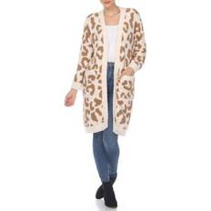 Leopard Cardigans White Mark Midweight Faux Fur Coat, Large-x-large, Brown Brown