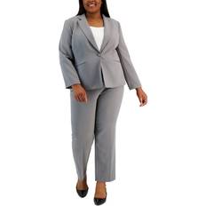 Gray - Women Blazers Le Suit Le Suit Plus Women's Notched-Lapel Blazer Pants Suit Granite