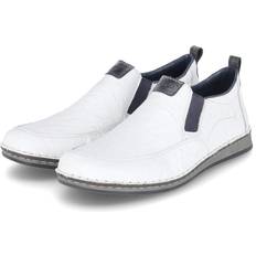 Rieker Men Loafers Rieker Leather Casual Loafers White