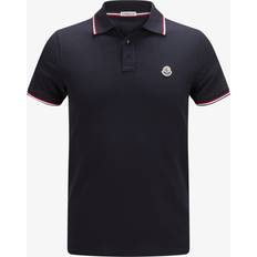 Moncler Tipped Logo Badge Polo Shirt - Navy