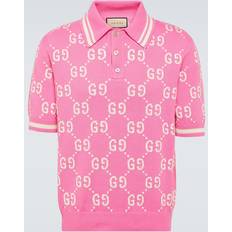 Gucci Pikéskjorter Gucci Logo-Intarsia Cotton Polo Shirt Men Pink