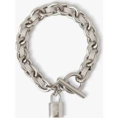 Mulberry Lily Leather Chain Bracelet, Pale Grey