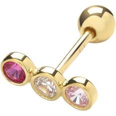 Transparent - Women Piercings Gold Jewellery 9ct Yellow Zirconia Stones Cartilage 6mm Post St