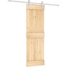 S 7010-Y70R Puertas vidaXL Puerta Corredera Con Herrajes Madera Maciza De Pino 70x210 cm - Marrón (x210cm)