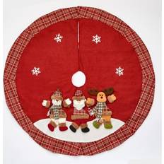 Multicolored Christmas Tree Skirts Moose, Santa and Snowman Embroidered Christmas Tree Skirt Christmas Tree Skirt