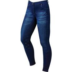 Blue - Equestrian Clothing Dublin Dublin Shona Full Grip Silicone Print Denim Breeches, Blue