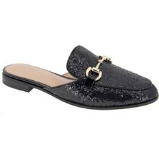 BCBGeneration Women's Zorie Mule Loafer Black Rock Glitter