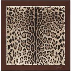 Dolce & Gabbana Brown Scarfs Dolce & Gabbana Leopard-print twill scarf 70x70