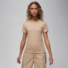 Jordan Women Clothing Jordan Women's Essentials Slim Short-Sleeve T-Shirt in Brown, FQ3565-244