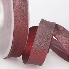 Yarn & Needlework Supplies Stephanoise 20mm Metallic Lurex Bias Binding Red per metre