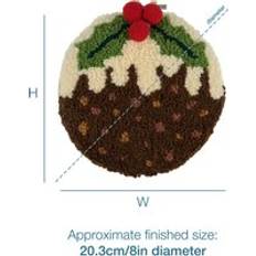 Punch Needle Hoop Kit Christmas Pudding Pud Christmas Pudding White