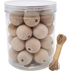 Inspirelle Round Wooden Loose Beads 30Pcs 3mm