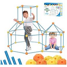 COGO Fort Building Kit 91 Piece Den Building Play Tent Kids Forts Creative Toys Playhouse Construction Birthday Present for Kids Age 5 6 7 8 9 10 11