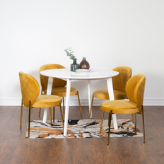 Yellow Dining Sets Roundhill Furniture Amoa Contemporary Dining Set 5