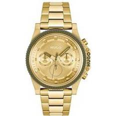 HUGO Gents #BRAVE Light Yellow Gold IP Watch, Gold, Men