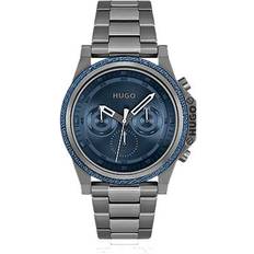 HUGO Link-bracelet with blue and denim bezel Grey