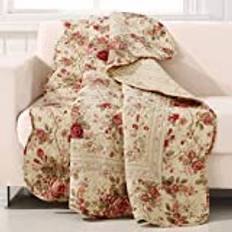 Greenland Home Fashions Throw Blanket Cotton Ecru 50 x 60 Inches Blankets Green