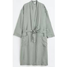 H&M & Washed Linen Bathrobe Green