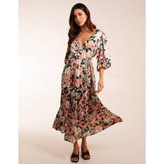 Wrap Dresses Blue Vanilla Oversized Wrap Floral Smock Dress PINK
