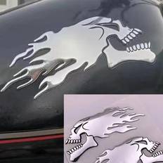 Motorcykeldekaler Shein 2pcs Skull Pattern Motorcycle Sticker