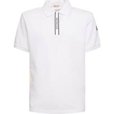 Moncler S Polo Shirts Moncler Logo Cotton Polo Shirt Optisches Weiß