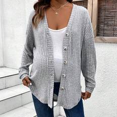 Shein Maternity Upward Button Design Drop Shoulder T-Shirt