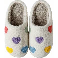 6.5 - White Slippers Shein Cute Small Heart Design Slippers - Multicolor