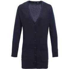 One Size Cardigans Premier Womens/Ladies Longline V Neck Cardigan Navy