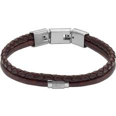 Brun Armbånd Fossil Læder Armbånd med Stålspænde - Brunt