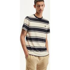 Fred Perry Beige T-shirts Fred Perry Bold Stripe T-Shirt - Oatmeal/Ecru/Black