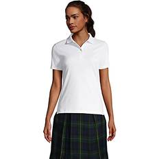 Lands' End Women Tops Lands' End Lands' End School Uniform Women's Short Sleeve Feminine Fit Interlock Polo Shirt White