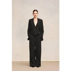 XXXS Pantaloni Ami Paris Wide-Legged Pinstripe Trousers - Zwart