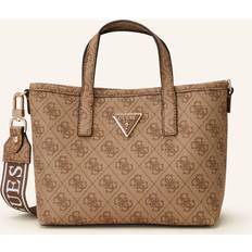 Guess Latona Mini Tote Handbag with 4G Logo - Brown