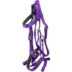 Purple Bridles Triple Nylon Padded Halter Trail Bridle Purple