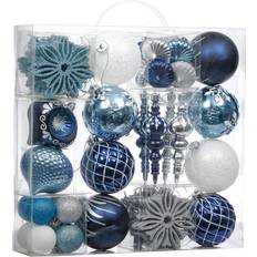 Valery Madelyn Ornaments 70ct Navy Blue and Silver Christmas Tree Ornament