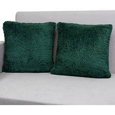 PAVILIA Fluffy Emerald Green Throw Pillow Case Cushion Cover (50.8x50.8cm)