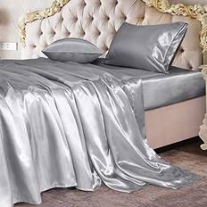 CozyLux CozyLux Satin Silky Bed Sheet Gray