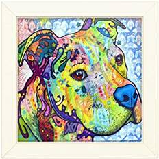 Trademark Fine Art Fine Thoughtful Pitbull III Distressed Framed Art